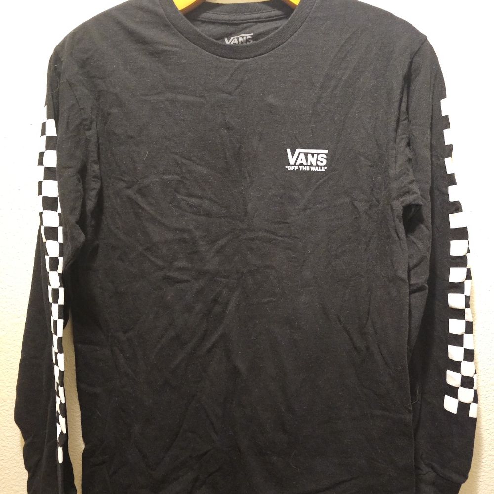 Vans long sleeve classic fit mens size small checkers on sleeve